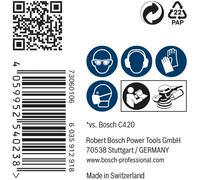 Bosch 50x EXPERT M480 Sanding Net (for Paint on wood, Hardwood, Ø 125 mm, Grit 220, Professional Accessory Random Orbital Sander, Orbital Sander)