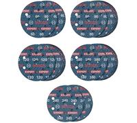 Bosch 55x EXPERT O780 Foil Sanding Disc Set, 125 mm, 55 pcs (for Hardwood, Paint on wood, Ø 125 mm, Grit 5 x 60, 15 x 80, 15 x 120, 15 x 180, 5 x 240, Professional Accessory Random Orbital Sander)