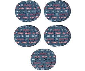 Bosch 55x EXPERT O780 Foil Sanding Disc Set, 150 mm, 55 pcs | for Hardwood, Paint on wood, Grit 60, 80, 120, 180, 240, Professional Accessory Random Orbital Sander