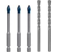 Bosch 5x EXPERT HEX-9 Hard Ceramic Drill Bit Set (for Hard tiles, Soft tiles, Ø 6 mm, Professional Accessory Impact Drill/Driver, Rotary Drill/Drivers)