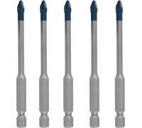 Bosch 5X Expert HEX-9 HardCeramic Drill Bit Set (for Hard Ceramic Tiles, Soft Ceramic Tiles, Ø 5,0, 5,0, 5,0, 5,0, 5,0 mm, Professional Accessory Impact Drill/Driver, Drill Drivers)