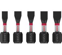 Bosch 5X PRO Impact Slotted Bit | Length 25, 25, 25 mm, Professional Accessory Screwdriver, Drill Drivers