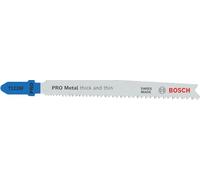 Bosch 5x PRO Metal Thick and Thin T123XF Jigsaw Blade (for Steel sheets, Metal pipes and profiles, Length 100 mm, Professional Accessory Jigsaw)
