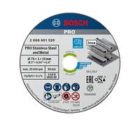 Bosch 5x PRO Stainess Steel and Metal Speed Thin Cutting Disc for Mini Angle Grinder and Bore 10 mm (for Steel, Stainless steel, Ø 76 mm, Professiona