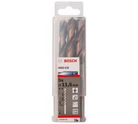Bosch 5x PRO Stainless Steel HSS-Co Twist Drill Bit | for Steel, Stainless steel, Ø 11,50 mm, Professional Accessory Drill Drivers