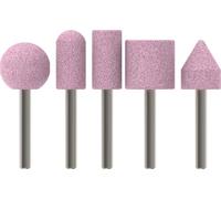 Bosch 5x PRO Steel Mounted Point Set for 6 mm Longlife Straight Grinders, Drills and Cylindrical Shank (for Steel, Cast iron, Ø 25, 15, 15, 25, 20 mm, Professional Accessory Straight Grinder)