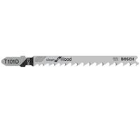 Bosch 5x T 101 D Clean for Wood Jigsaw Blade (for Softwood, Plywood, Length 100 mm, Professional Accessory Jigsaw)