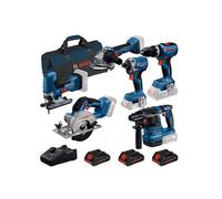Bosch 6 Piece Combo Kit 18V Professional with 3 x ProCORE 4.0Ah Batteries in Blue Bosch Blue