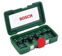Bosch 6-Piece Tungsten Carbide Router Bit Set (for Wood, Shank Ø 6 mm, Accessory Routers)