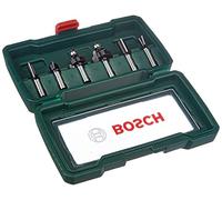 Bosch 6-Piece Tungsten Carbide Router Bit Set (for Wood, Shank Ø 8 mm, Accessory Routers)