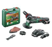 Bosch AdvancedMulti 18 Cordless Multifunction Tool - 18V System, Includes 1 Battery, Charger, Delta Sanding Plate, Sanding Sheets, 2 Saw Blades, Auxiliary Handle, Carrying Case, New