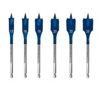 Bosch 6x EXPERT Self Cut Speed Spade Drill Bit Set (for Softwood, Particleboard, Ø 13-25 mm, Professional Accessory Rotary Drill/Drivers)