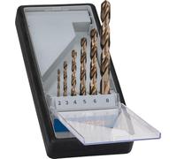 Bosch 6x PRO Stainless Steel HSS-Co Twist Drill Bit Set (for Steel, Stainless steel, Ø 2,0, 3,0, 4,0, 5,0, 6,0, 8,0 mm, Professional Accessory Rotary Drill/Drivers)