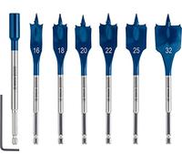 Bosch Professional 7 pc. Expert SelfCut Speed Spade Drill Bit Set (for Softwood, Chipboard, Ø 16-32 mm, Accessories Rotary Impact Drill)