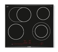 Bosch 8 Series pkn675dp1d Integrated Ceramic Black, Stainless Steel Hob - Plate (Built-in, Ceramic, Glass and Ceramic, Black, Stainless Steel, Touch, Top Front)