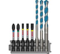 Bosch 8 Piece Impact Screwdriver and Multi Construction Drill Bit Set