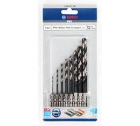 Bosch 8X PRO Metal HSS-G Impact Twist Drill Bit Set (for Non-Ferrous Metals, Steel, Ø 2,0, 3,0, 4,0, 5,0, 6,0, 7,0, 8,0, 10,0 mm, Professional Accessory Impact Drill/Driver, Rotary Drill/Drivers)