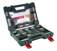 Bosch 2607017195 91-Piece Titanium Drill and Screwdriver Bit Set, V-Line (for Wood, Masonry and Metal, Including Ratchet Screwdriver and Magnetic Rod, Accessories for Drills and Screwdrivers), Green