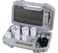 Bosch 9X Multi Material Threaded Hole Saw Set (for Steel, Drywall, Ø 24, 27, 32, 35, 40, 52 mm, Professional Accessory Drill Driver)