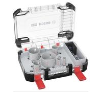 Bosch 9X PRO Multi Material Power Change Plus Hole Saw Set - Transparent Case (for Softwood, Drywall, Ø 19, 25, 38, 44, 68, 83 mm, Professional Accessory Rotary Drill/Drivers)