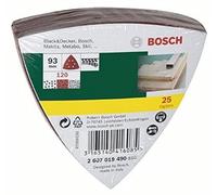 Bosch Accessories 2607017110 Sanding Sheet-Set for Delta Sander, 0 V, Red, 93 mm, Set of 25 Piece