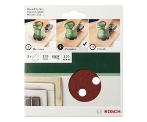 Bosch Accessories 2609256A25 Sanding Sheet Set for Random Orbit Sanders (5-Piece)