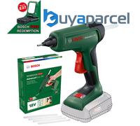 Bosch Cordless Hot Glue Gun AdvancedGlue 18V (Without Battery; 18 Volt System; 4X Glue Sticks; Heat-Up in 90 sec.; Dual-Temp Mode 130°C - 200°C; for DIY, Repair and More; in Carton Packaging)