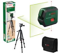 Bosch Cross line Laser AdvancedLevel 2G (self-Levelled Laser Cross, Green Laser, 3,6 V Li-Ion Battery with USB-C in-Tool Charging, in E-Commerce Cardboard Box)