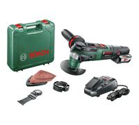 Bosch AdvancedMulti 18 Cordless Multifunction Tool - 18V System, Includes 1 Battery, Charger, Delta Sanding Plate, Sanding Sheets, 2 Saw Blades, Auxiliary Handle, Carrying Case, New