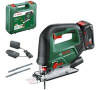 Bosch AdvancedSaw 18V-140 Battery Jig Saw (Pendulum Function; Brushless Motor; Cutting Depth in Wood/Steel/Aluminum: 140mm/10mm/20mm; 3 Blades; 18V; with 2.0Ah Battery and Charger)