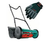 Bosch Ahm 38G Manual Hand Push Garden Lawn Mower Grass Cutter Ahm38G & Gloves