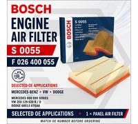BOSCH Air Filter Insert Panel Fits VW Crafter Van, Chassis, Minibus F026400055