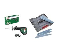 Bosch Akku Säbelsäge AdvancedRecip 18 (2,5 Ah Akku, 18 Volt System, Carton) + 2607010901 15-Piece Recip Saw Blade Wood and Metal Set (for Wood and Metal, Toughbox, Accessories for Recip Saws), White