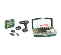 Bosch Akku Schlagbohrschrauber UniversalImpact 18 V (2 Akkus, 18 Volt System, im Koffer) + 32pc. Screwdriver Bit Set (PH-, PZ-, Hex-, T-, TH-, S-Bit, Accessories Drill and Screwdriver)