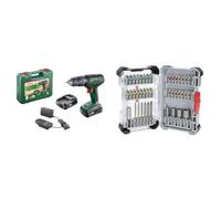 Bosch Akku Schlagbohrschrauber UniversalImpact 18 V (2 Akkus, 18 Volt System, im Koffer) + 43x Extra Hard Screwdriver Bit Set, 43-Piece (197 x 110.5 mm, Professional Accessories Screwdriver, Drill)