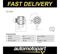 Bosch Alternator 0 986 041 500 - multi-belt pulley - fits Audi, Seat, Skoda