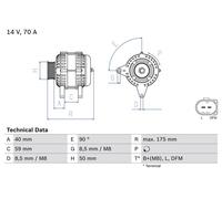BOSCH ALTERNATOR 0986041910 FOR SEAT SKODA VW