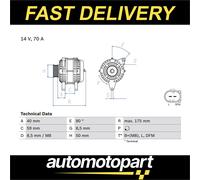 ALTERNATOR 0 986 042 620 FOR SKODA ROOMSTER/Praktik FABIA/II/Combi PRAKTIK VW