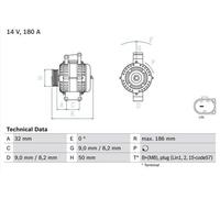 BOSCH ALTERNATOR - 0986084590