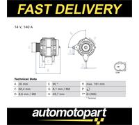 Bosch Alternator 0986086090 04E903024Q 04E903024QX Premium OE Quality Part