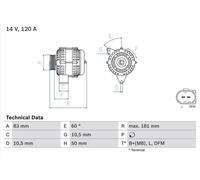 BOSCH 0 986 047 530 Alternator