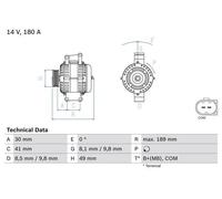 BOSCH Alternator for BMW 325 xi N53B30A 3.0 Litre (09/2007-09/2008) Genuine