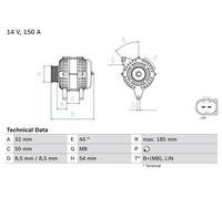 BOSCH 0 986 082 150 Alternator