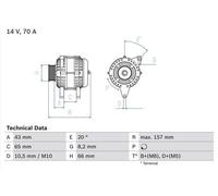 Bosch Alternator 0 986 038 740 – Fits Citroën Berlingo/Dispatch, Fiat, Peugeot, Suzuki – 157mm