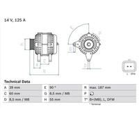 Alternator fits DACIA SANDERO Mk2 1.5D 2008 on Bosch 231003831R Quality