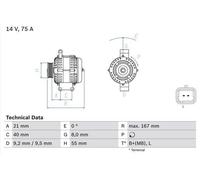 Alternator 0986080220 Bosch 2310000QAC 7700101279 7700422237 7700432331 Quality