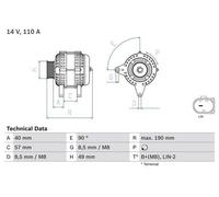 BOSCH Alternator for Seat Ateca TDi 150 4DRIVE DFFA/DTTC 2.0 (04/2016-Present)