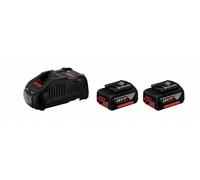 Bosch Professional 18V System battery starter set (2 x 5.0 Ah battery, quick charger, in carton)