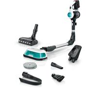 Bosch BCS71HYGGB stick vacuum/electric broom 2-in-1 stick vacuum Battery Dry&wet HEPA Bagless Aqua colour, Black, White