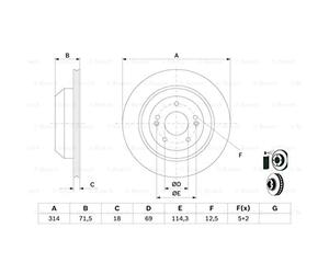 Bosch BD2788 Brake Discs - Rear Axle - ECE-R90 Certified - 1 Set of 2 Discs